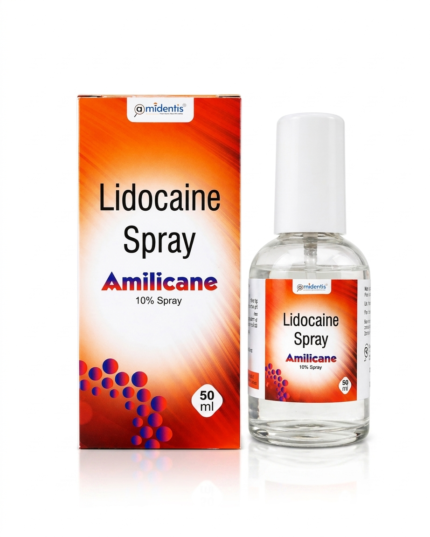 Amilicane 10 percent lidocaine topical anesthetic spray for pain relief by Amidentis