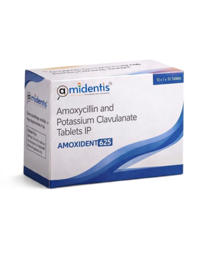Amoxident 625 tablet amoxycillin and clavulanic acid antibiotic for bacterial infections by Amidentis