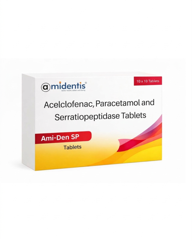 Amiden-SP tablet for pain relief inflammation and swelling by Amidentis